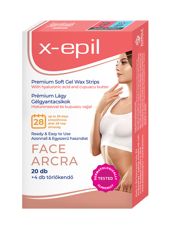 X-Epil Hydrating Gel Wax Strips with hyaluron for face – 20pcs - X-Epil